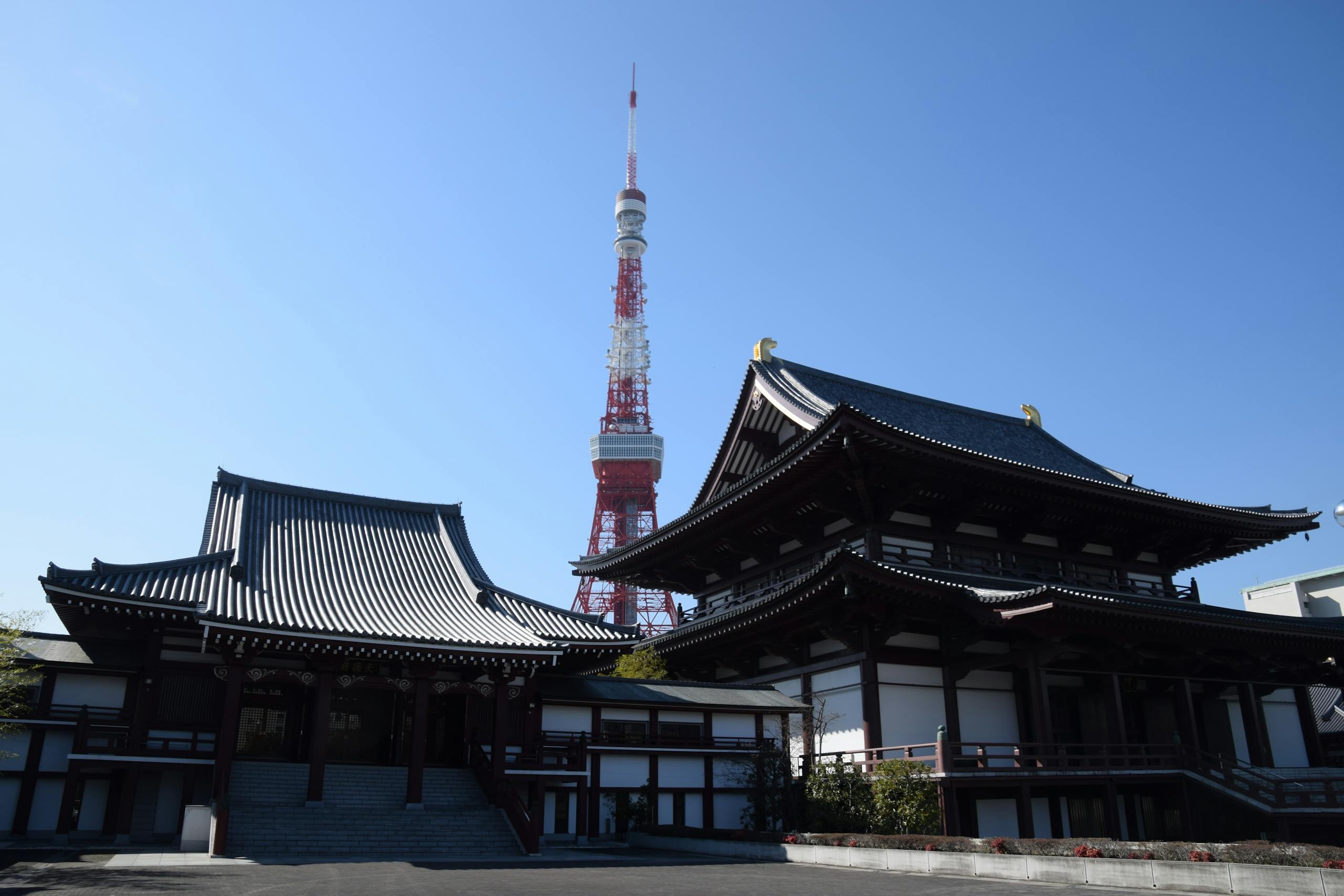 Tokyo Tower behind Zojoji Temple
