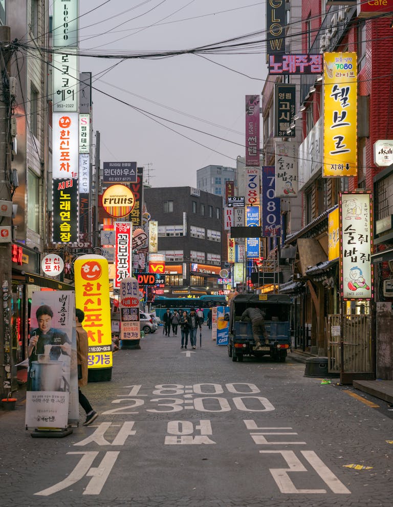 Explore the bustling streets of Seoul filled with neon signs and cultural vibrancy. Perfect for urban exploration.