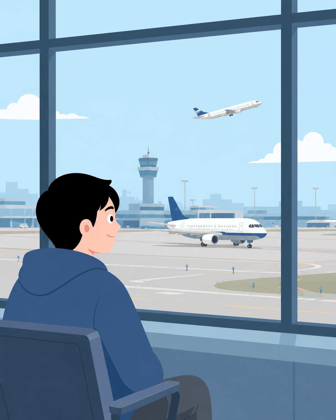 Traveler recovering during a layover